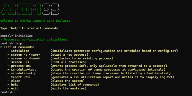 AnimoOS: Operating System Emulator project screenshot